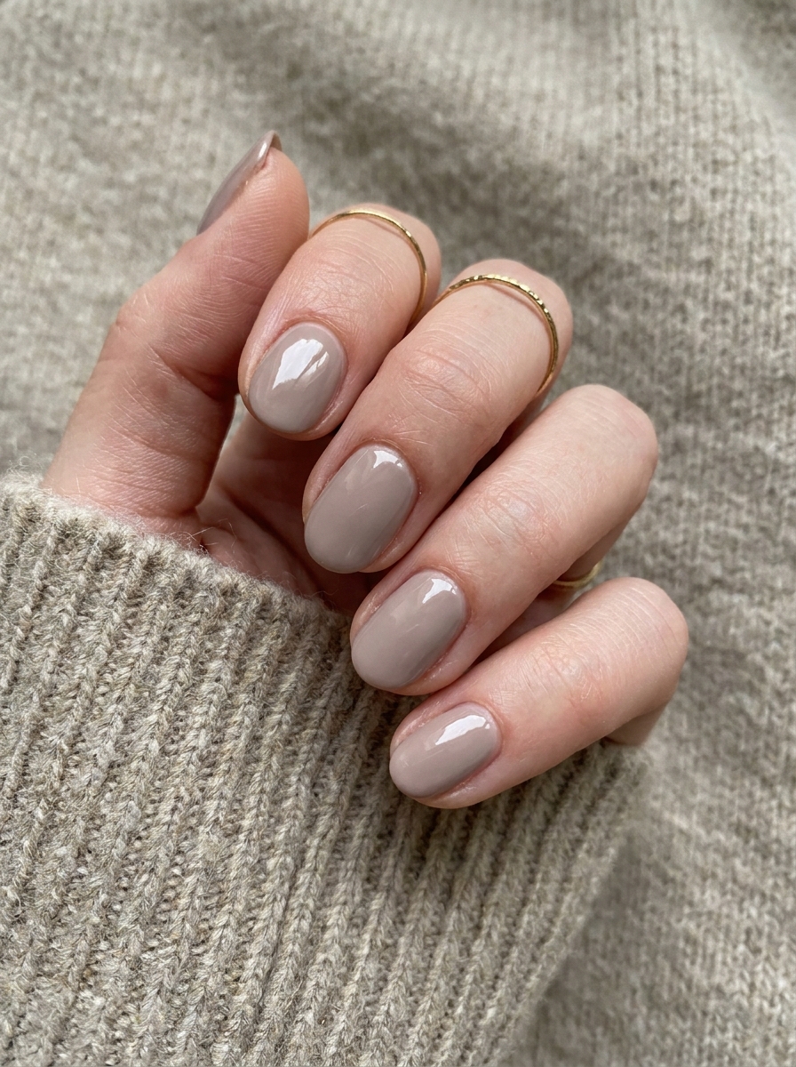 Taupe Herbstnägel als Nägel Inspiration Herbst 2026